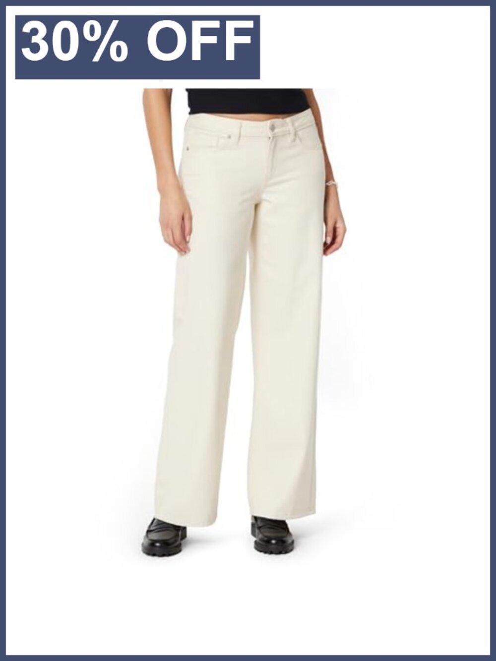 Low Rise Wide Leg Women's Jeans - Cotton Blend 5 Pocket